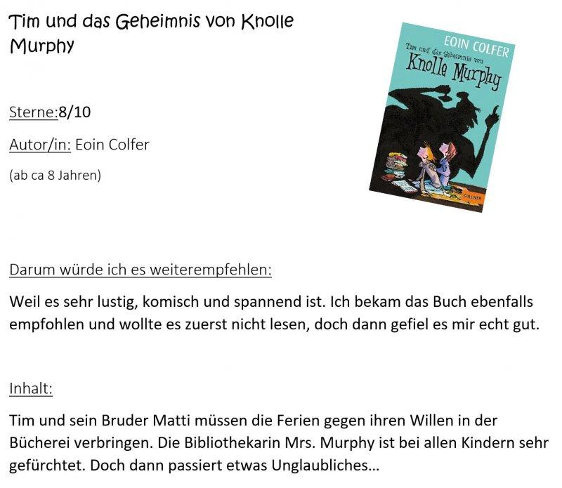 Tim und das Geheimnis von Knolle Murphy